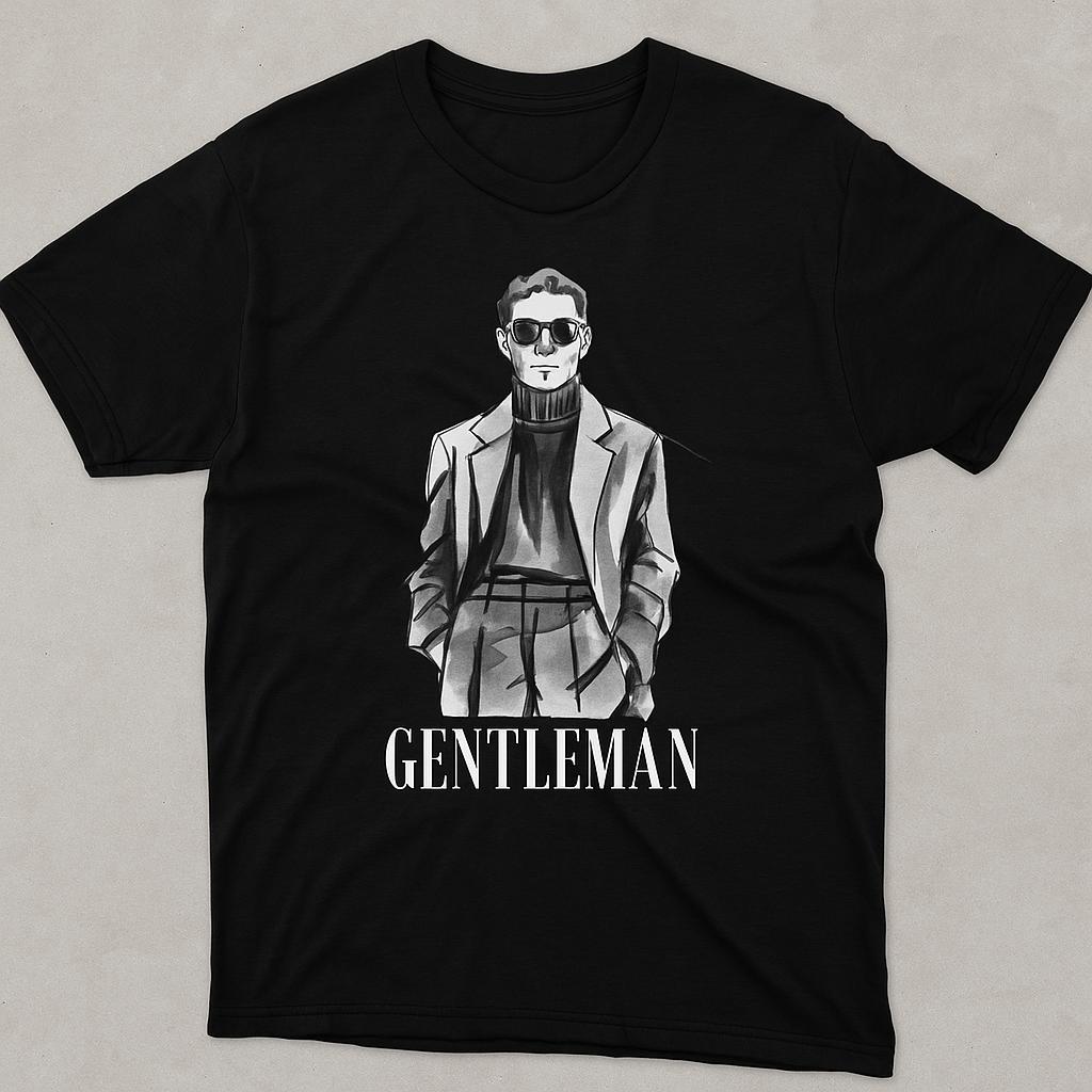 Classic “Gentleman” Graphic T-Shirt – Black