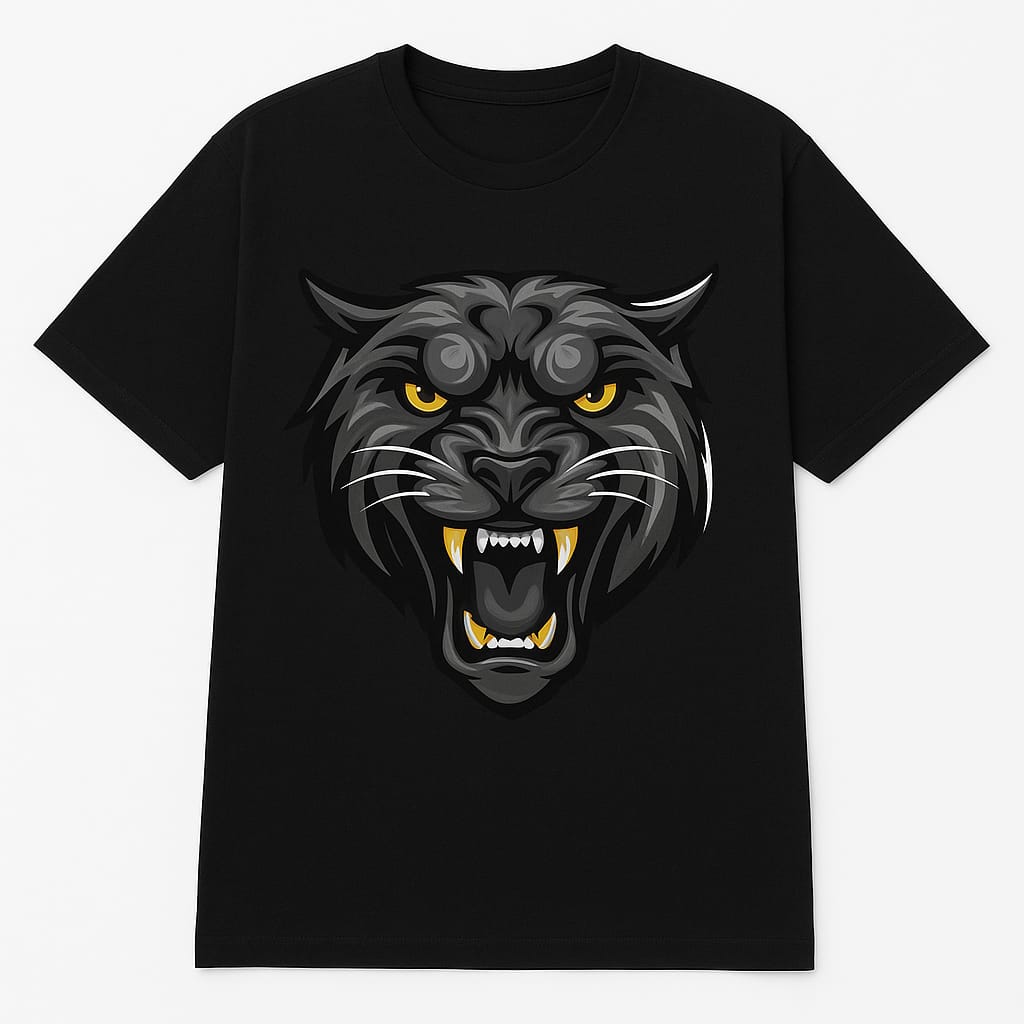 Fierce Panther Graphic T-Shirt – Black